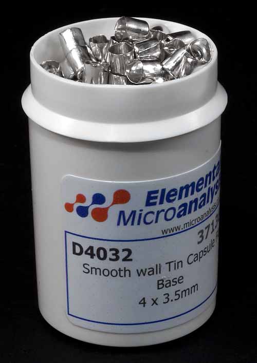 Smooth Wall Tin Capsules Flat Base 4 x 3.5mm pack of 100